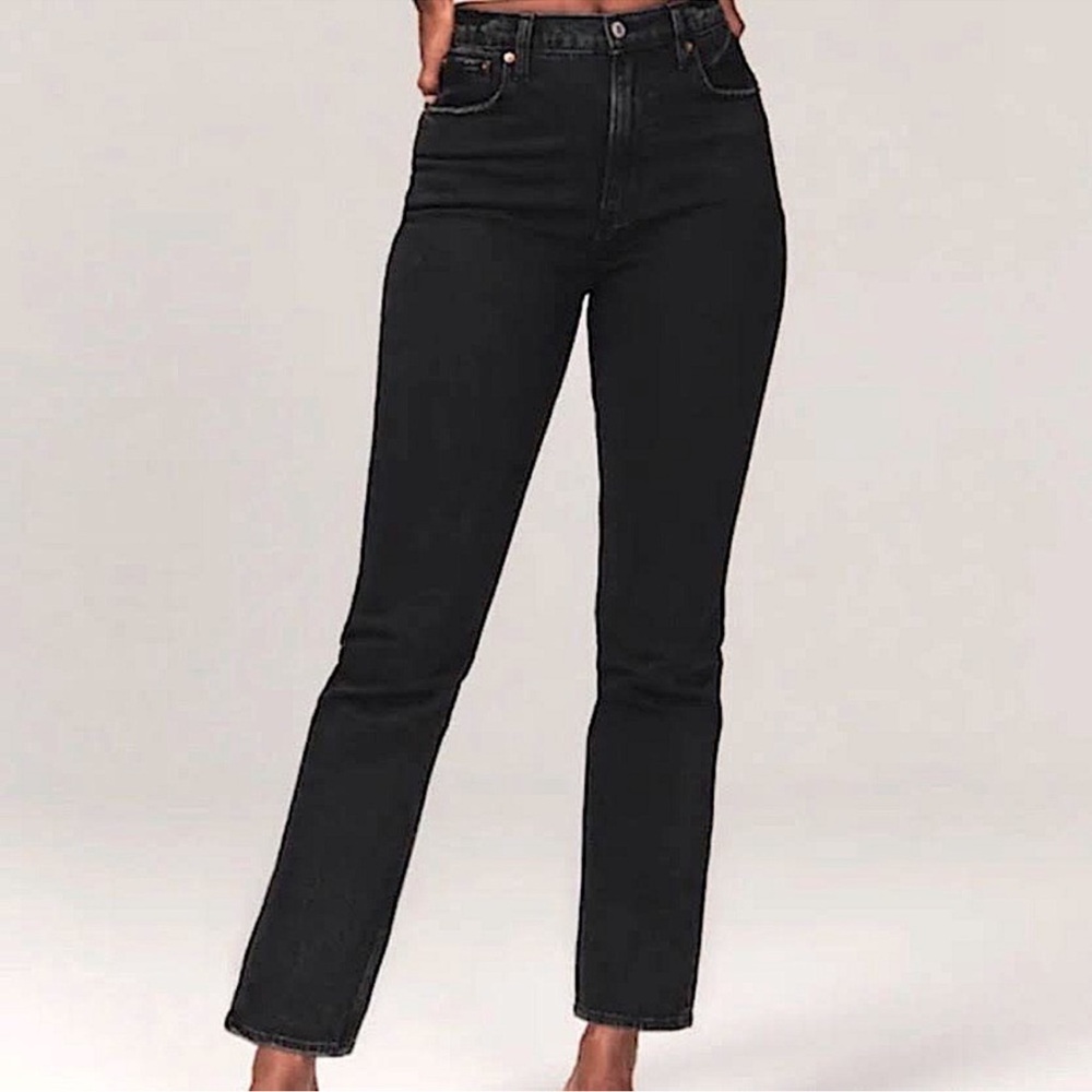 NWT Abercrombie & Fitch The Ankle Straight High Rise Black Jeans, Women’s 31/12